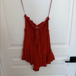 Cotton Candy Burnt Orange Romper